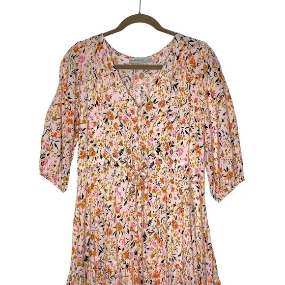 Petal And Pup Kelda Floral Midi Dress Cottage Core Prairie Boho size Medium - Picture 3 of 8